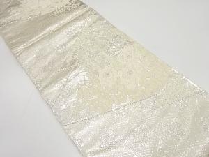 松皮菱に御所車・草花模様織出し袋帯